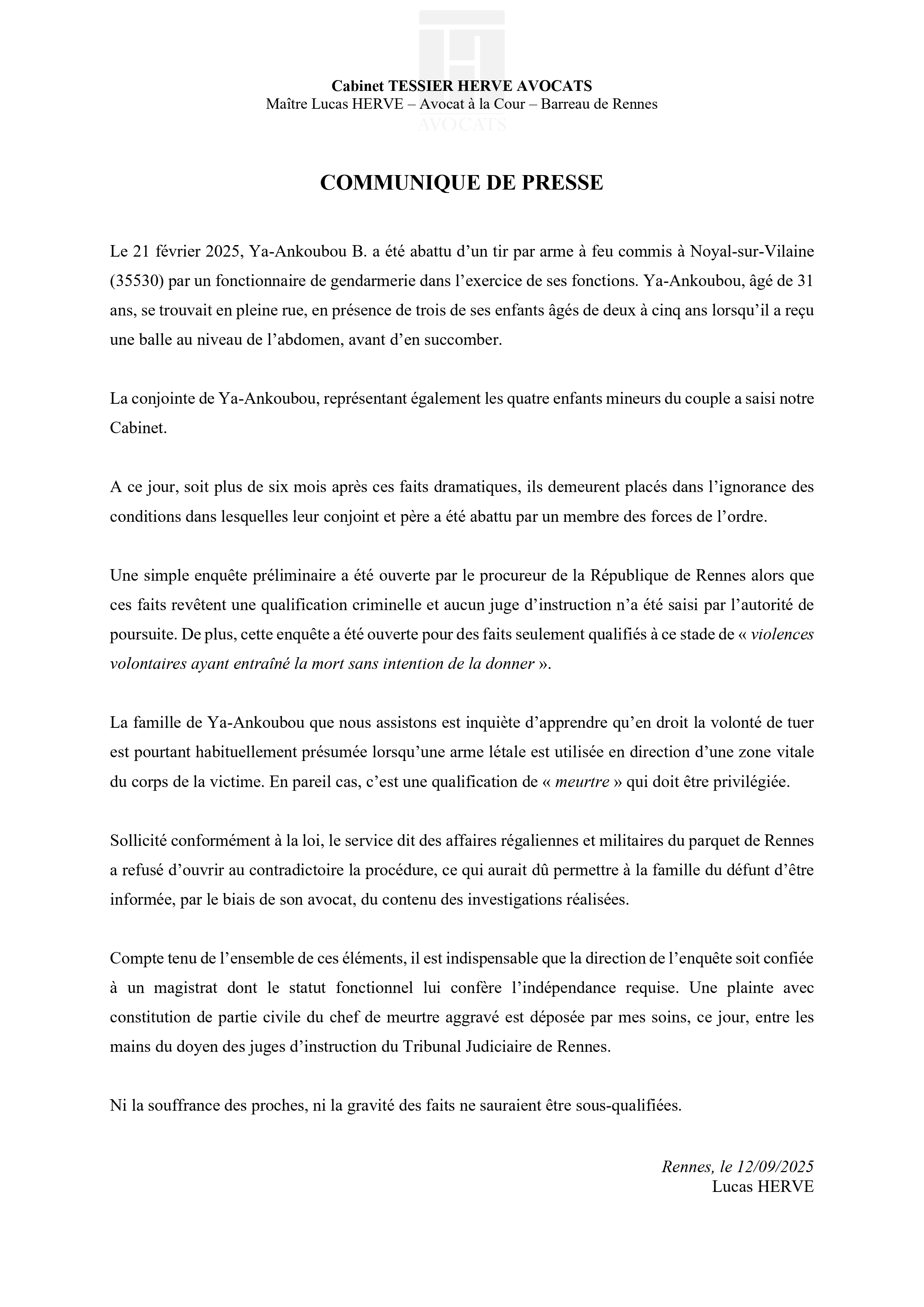 Communiqué de presse